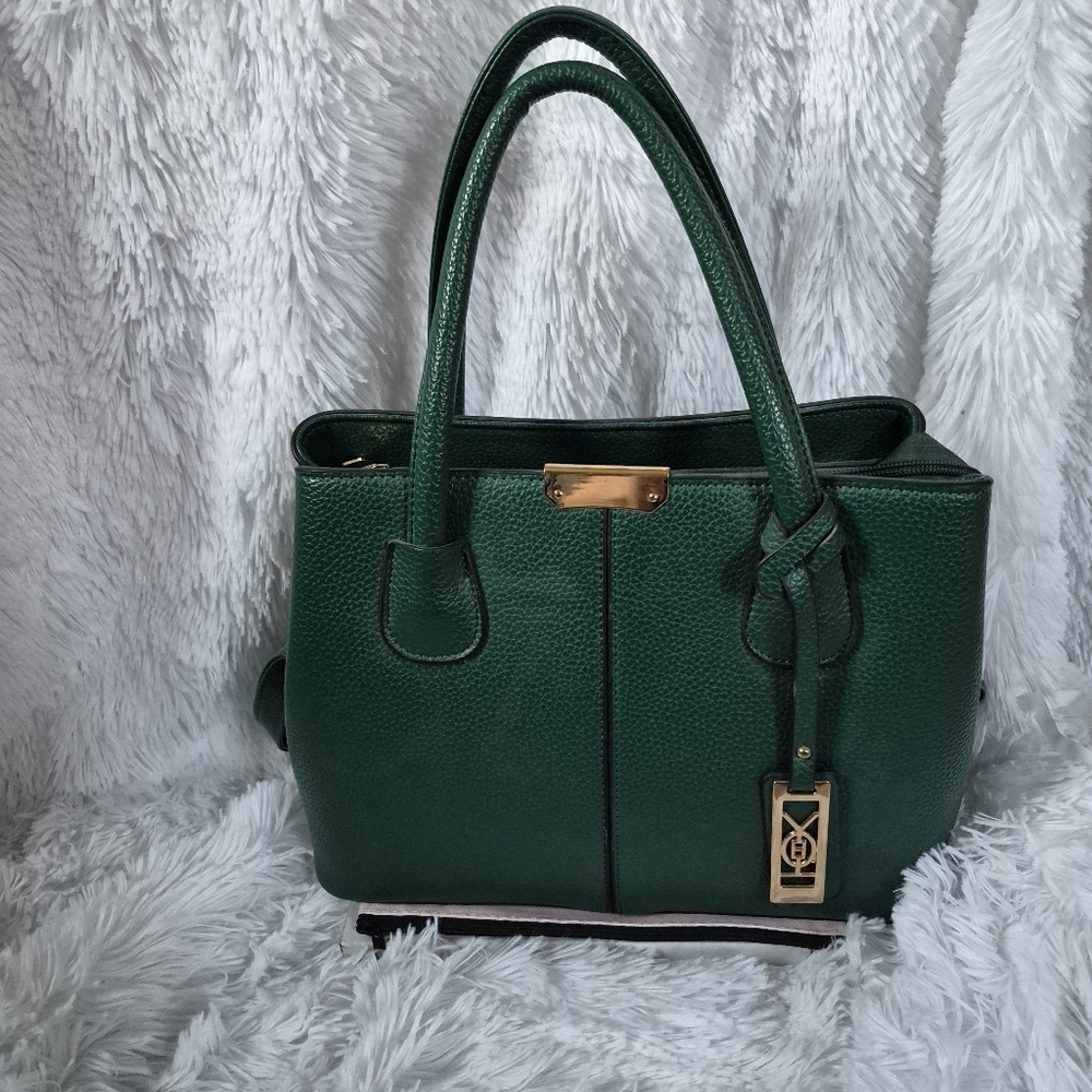 Green Zippered Shoulder Bag